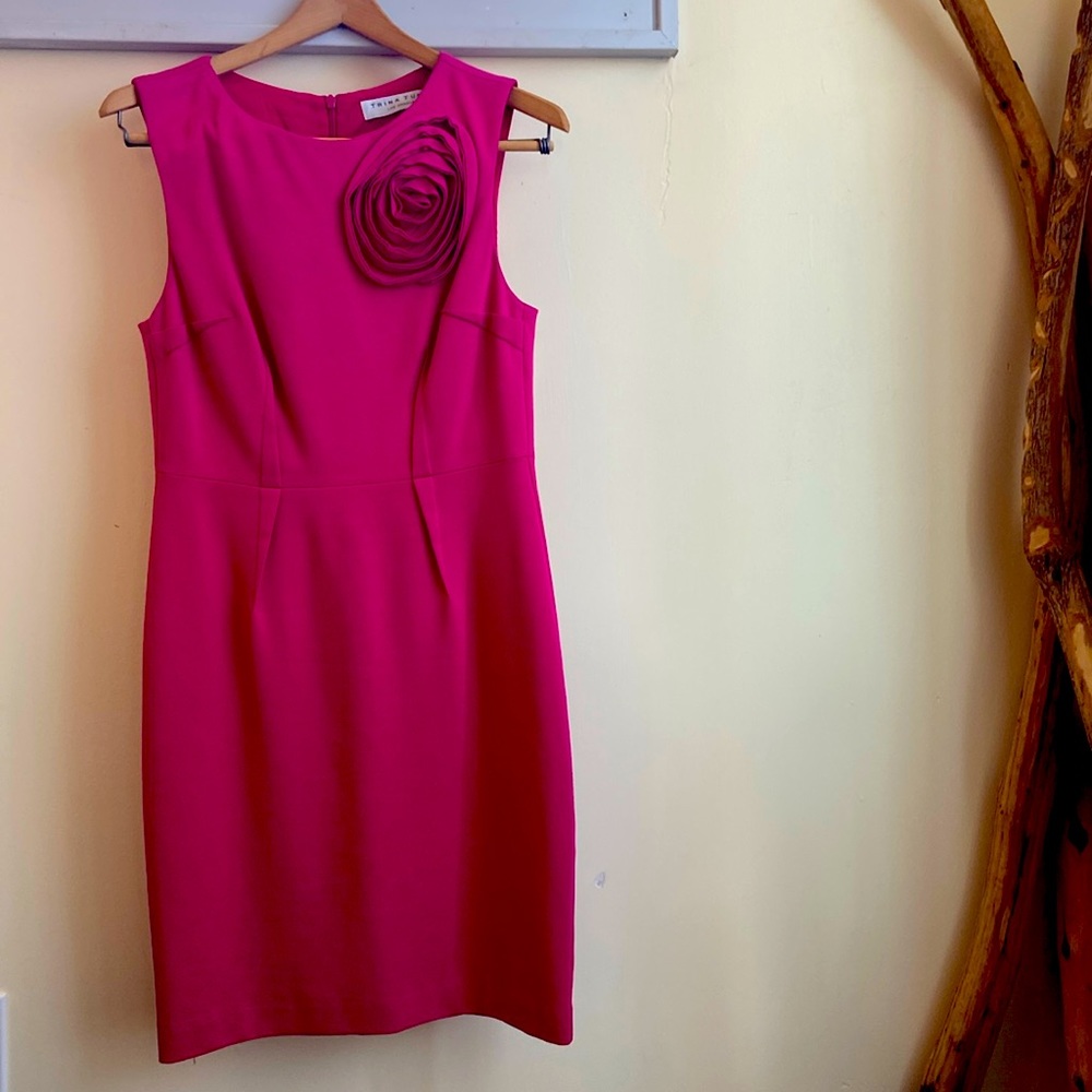 Striking, sleeveless pink Trina Turk dress.